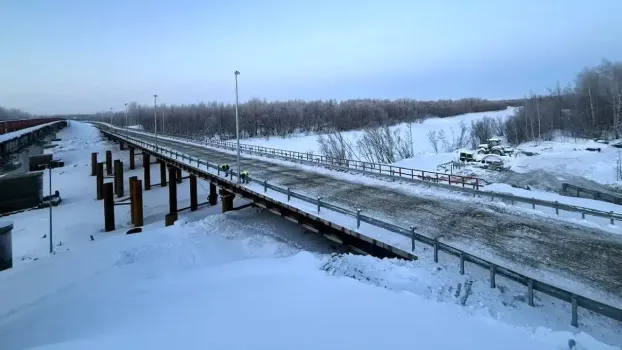 В Нефтеюганском районе открыли временный мост через протоку Сингапайская