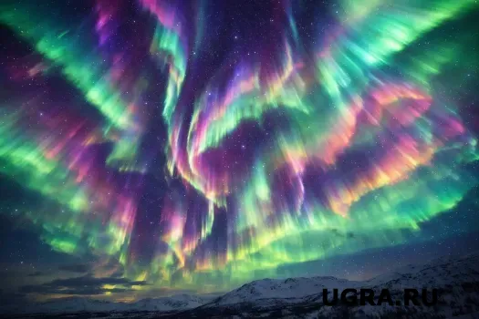 Жители Югры зафиксировали яркое северное сияние