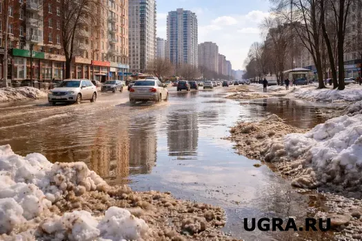 Жители ХМАО жалуются на гигантские лужи во дворах